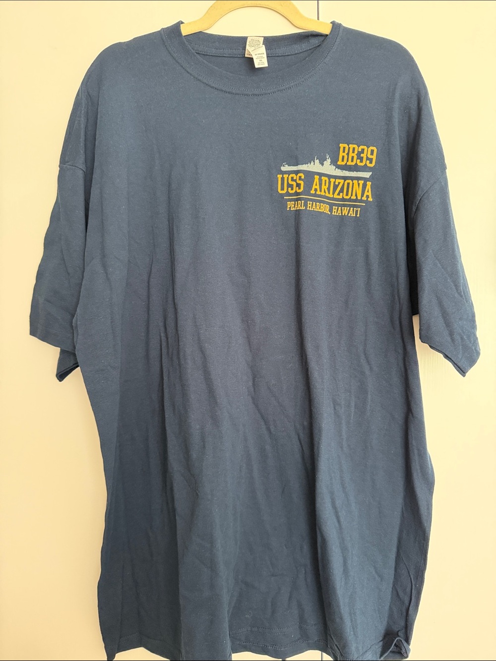 USS Arizona BB-39 Pearl Harbor Hawaii T-Shirt Men’s XXL Navy Blue
